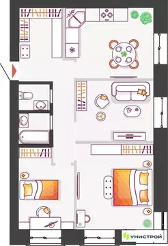 1-к кв. Самарская область, Тольятти бул. Итальянский, 2 (83.76 м)