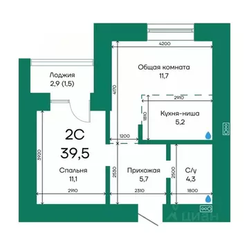 2-к кв. Алтайский край, Барнаул Просторная ул., 390к2 (39.5 м)