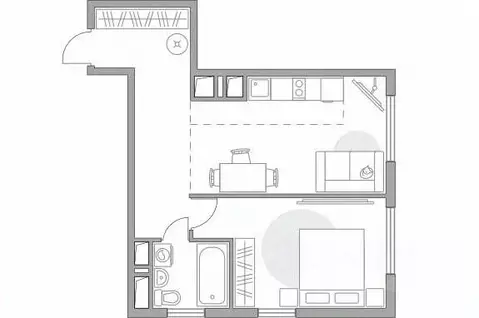 2-к кв. Московская область, Долгопрудный Парковая ул., 46к1 (44.4 м)