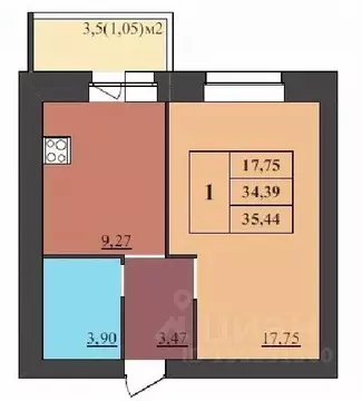 1-к кв. Ярославская область, Ярославль Северный жилрайон, 15-й мкр,  ...