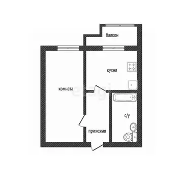 1-к кв. Костромская область, Кострома ул. Евгения Ермакова, 1к3 (37.6 ...