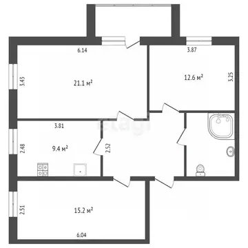 3-к кв. Коми, Сыктывкар ул. Горького, 13 (74.2 м)
