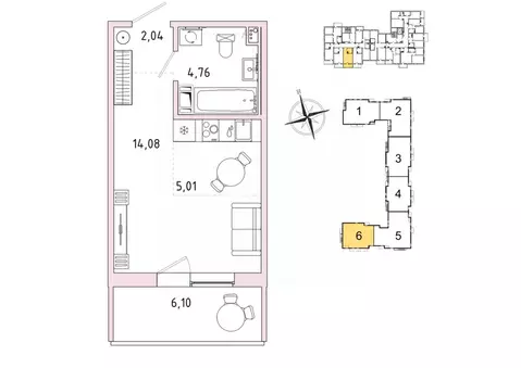 1-к кв. Ленинградская область, Гатчина Въезд мкр,  (27.72 м)