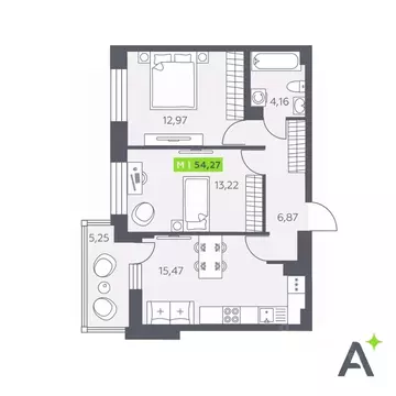 2-к кв. Ленинградская область, Всеволожский район, Заневское городское ...