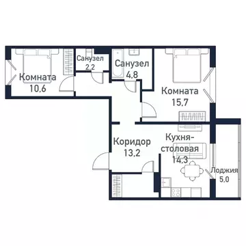 2-к кв. Челябинская область, Челябинский городской округ, пос. ...