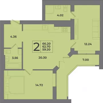 2-к кв. Калининградская область, Калининград Коммунистическая ул. ...