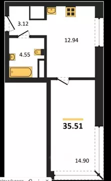 1-к кв. Пензенская область, Пенза ул. Щербакова, 73 (35.51 м)
