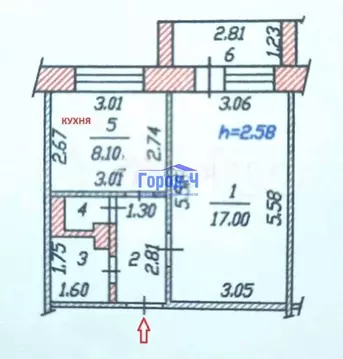 1-комнатная квартира: Чебоксары, улица Короленко, 22к1 (34.2 м)