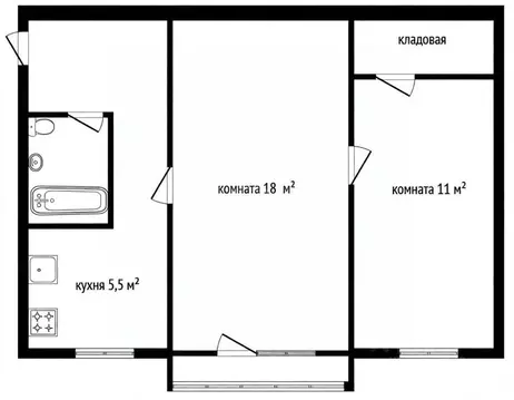 2-к кв. Ярославская область, Ярославль ул. Урицкого, 36 (44.4 м)