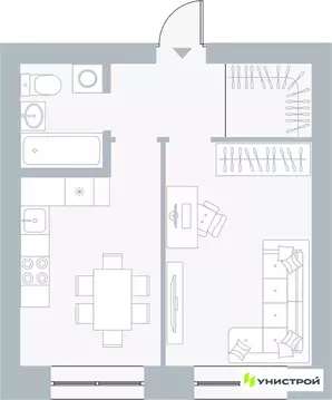 1-к кв. Пермский край, Пермь Рионская ул., 4А (37.13 м)