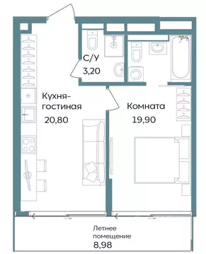 2-к кв. Крым, Саки ул. Морская (52.88 м)