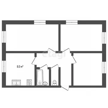 3-к кв. Владимирская область, Муром ул. Чкалова, 20А (54.6 м)