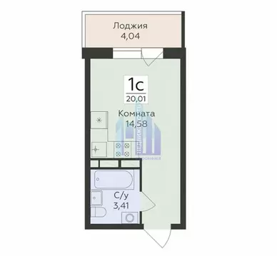 Квартира-студия: Воронеж, улица Ломоносова, 114Ю (20.01 м)