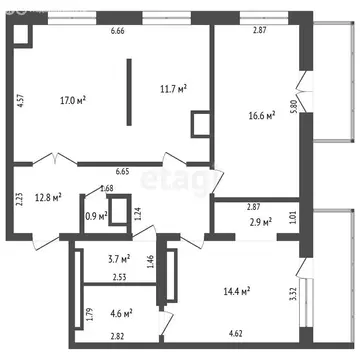 3-комнатная квартира: Ялта, Бакунинский проезд, 13 (93.2 м)