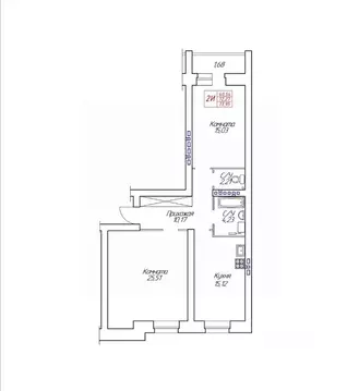 2-к кв. Вологодская область, Череповец Устюженская ул., 14 (73.95 м)