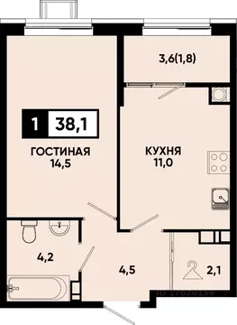 1-к кв. Ставропольский край, Кисловодск Моя Легенда жилой комплекс ...