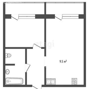 1-комнатная квартира: Тюмень, улица Валентины Трофимовой, 6 (36.2 м)