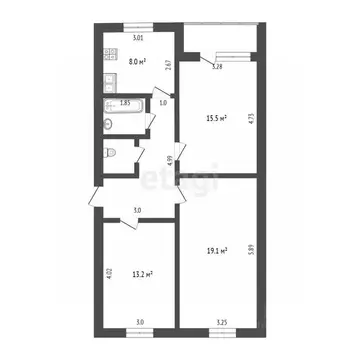 3-к кв. Ямало-Ненецкий АО, Новый Уренгой Тундровая ул., 8 (68.9 м)