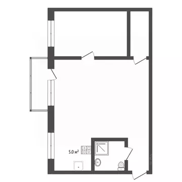 2-к кв. Тюменская область, Тюмень Киевская ул., 60 (43.8 м)
