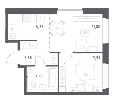 1-комнатная квартира: посёлок городского типа Мисайлово, улица ...
