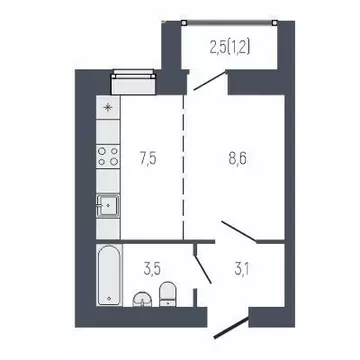 Квартира-студия: Берёзовский, ЖК Философия Идеалистов на Первомайском ...