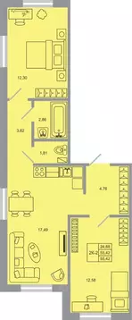 2-к кв. Ленинградская область, Всеволожский район, пос. Бугры Стороны ...