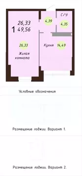 1-к кв. Ярославская область, Ярославль Силикатное ш., 17 (51.9 м)