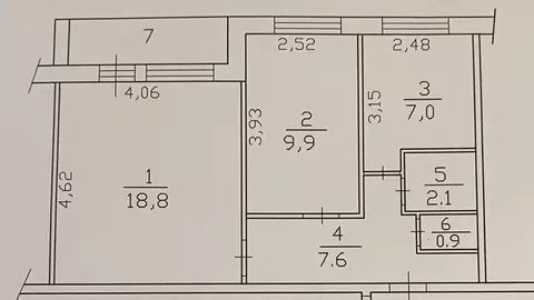 2-к кв. Ленинградская область, Всеволожск ул. Героев, 9/1 (46.0 м)
