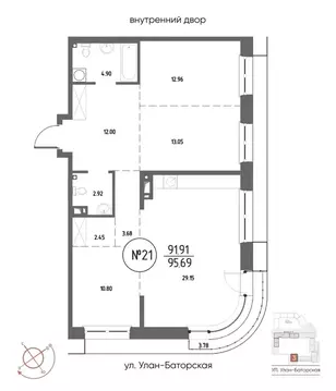 3-к кв. Иркутская область, Иркутск Макс жилой комплекс (95.69 м)