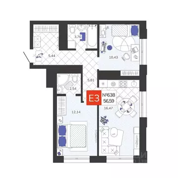 1-к кв. Тульская область, Тула Мясново мкр, Желания жилой комплекс ...