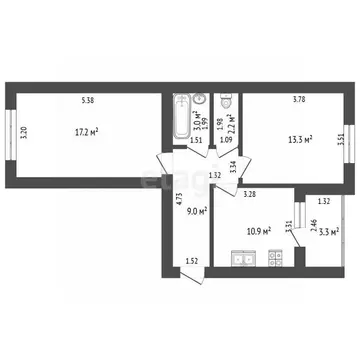 2-к кв. Башкортостан, Стерлитамакский район, Отрадовский сельсовет, с. ...