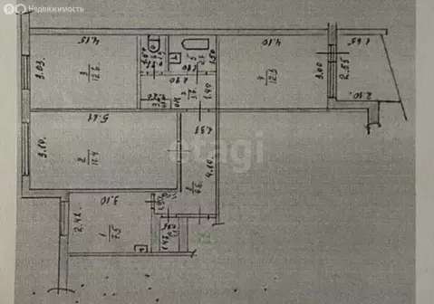 3-комнатная квартира: Барнаул, микрорайон Докучаево, улица Шукшина, 8 ...