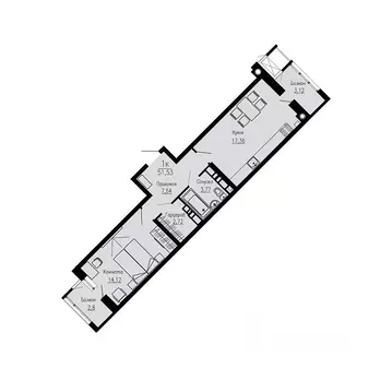 1-к кв. Ставропольский край, Пятигорск Скачки мкр,  (51.53 м)