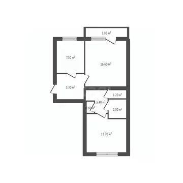 2-к кв. Брянская область, Брянск пер. Осоавиахима, 7А (48.3 м)