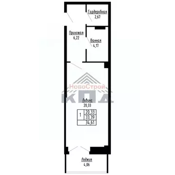 1-к кв. Омская область, Омск ул. Фрунзе (35.0 м)