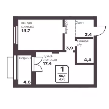 1-к кв. Челябинская область, Магнитогорск ул. Притяжения (43.8 м)