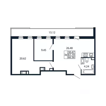 3-к кв. Санкт-Петербург аллея Арцеуловская, 9 (65.27 м)