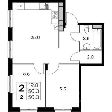 2-к кв. Нижегородская область, Нижний Новгород Культура с/пос, Новая ...