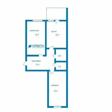 2-комнатная квартира: Тюмень, улица Ветеранов Труда, 9Ак4 (59 м)