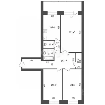 3-к кв. Саха (Якутия), Якутск ул. Кальвица, 2/3 (82.6 м)