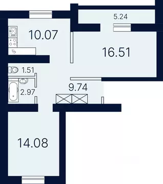 2-к кв. Саратовская область, Саратов проезд Ново-Крекингский, 6А ...