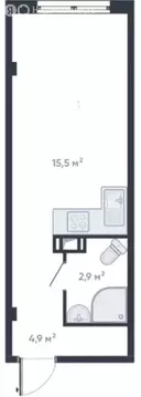 Квартира-студия: Мурино, улица Шоссе в Лаврики, 95 (23.3 м)