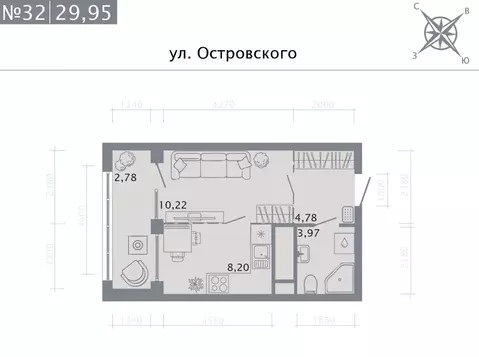 Студия Татарстан, Казань ул. Островского, 110 (29.95 м)