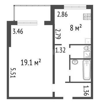 1-комнатная квартира: Воронеж, Тепличная улица, 6Г (38 м)