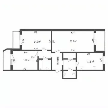 3-к кв. Белгородская область, Белгород ул. Победы, 49к3 (93.0 м)