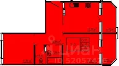 2-к кв. Брянская область, Брянский район, пос. Мичуринский  (61.8 м)