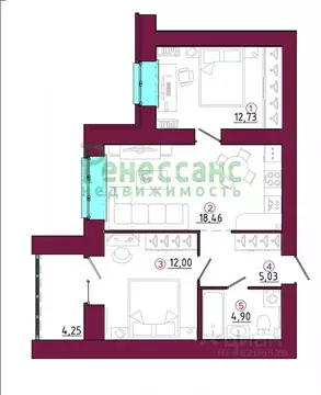 2-к кв. Брянская область, Брянск ул. Имени А.Ф. Войстроченко, 1 (56.0 ...