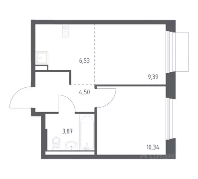 1-к кв. Москва ул. Аэростатная, 15к6 (34.4 м)