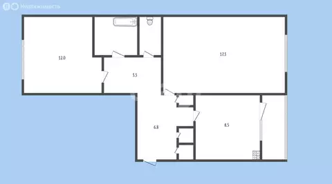 2-комнатная квартира: Черкесск, Магазинная улица, 26 (53.2 м)