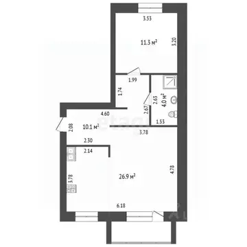 2-к кв. Костромская область, Буй ул. Октябрьской Революции, 64/2 (52.3 ...